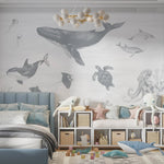 MUNKS & ME-Papier Peint Chambre Enfant Magie De L'océan - Bleu