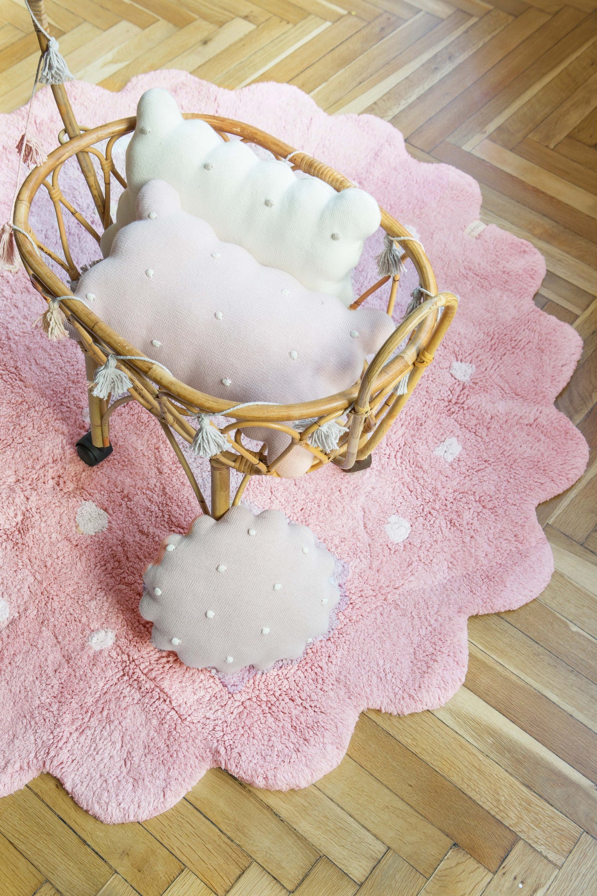 LORENA CANALS-Tapis Lavable Petit Biscuit Rose 140 x 140 Cm