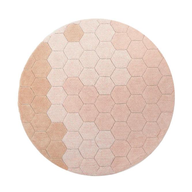 LORENA CANALS-Tapis Lavable Rond Nid D'abeille Rose