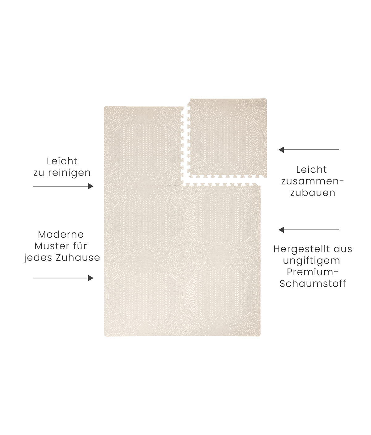 TODDLEKIND-Premium Foam Playmats | Deco - Ecru
