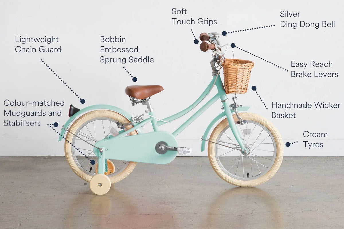 BOBBIN BIKES-Vélo Enfant Gingersnap 16" - Vert Pâle