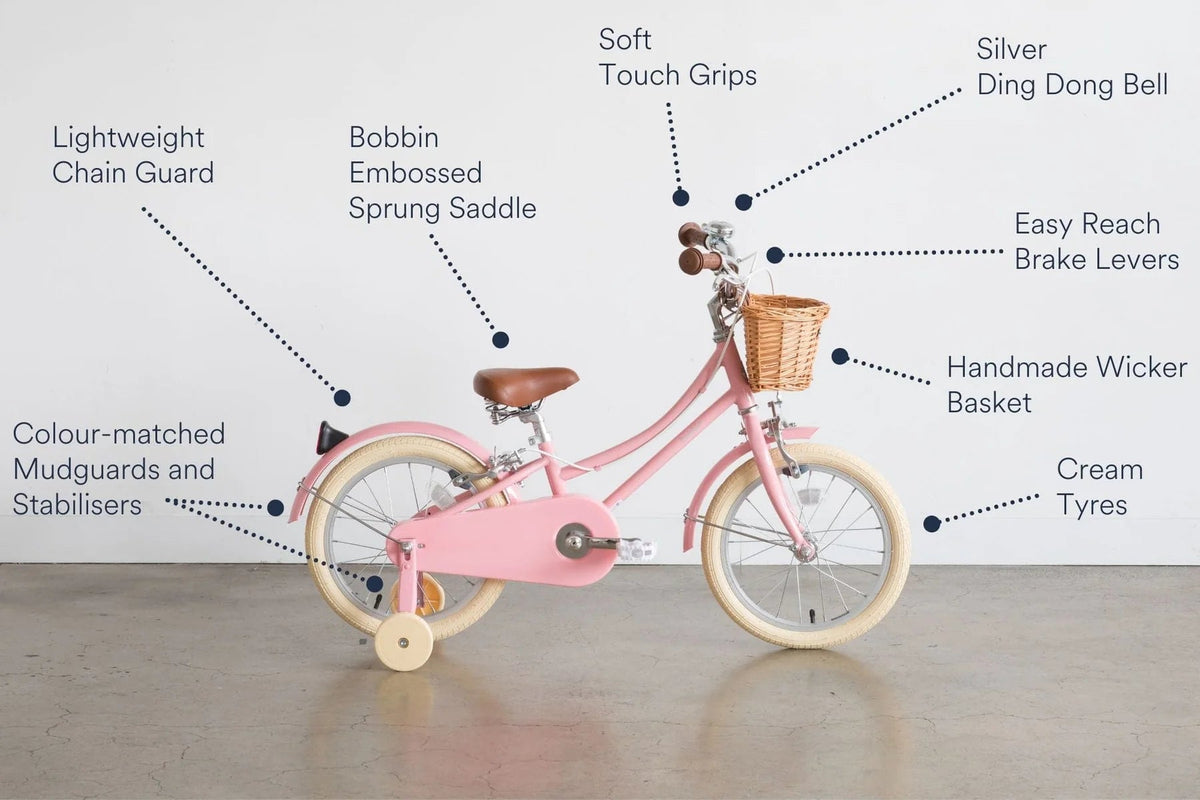 BOBBIN BIKES-Vélo Enfant Gingersnap 16" - Rose Pâle