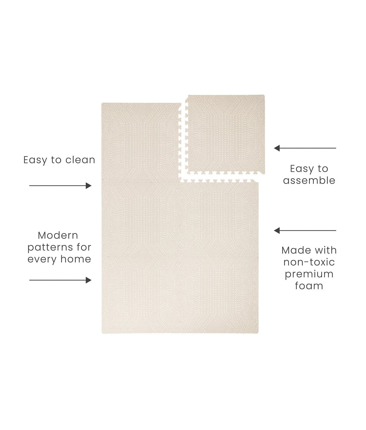 TODDLEKIND-Premium Foam Playmats | Deco - Ecru