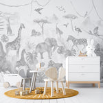 MUNKS & ME-Papier Peint Chambre Enfant Jungle Paradisiaque - Monochromes