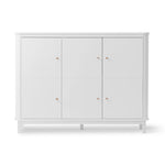 OLIVER FURNITURE-Armoire Multi-Rangement 3 Portes Wood, Blanc