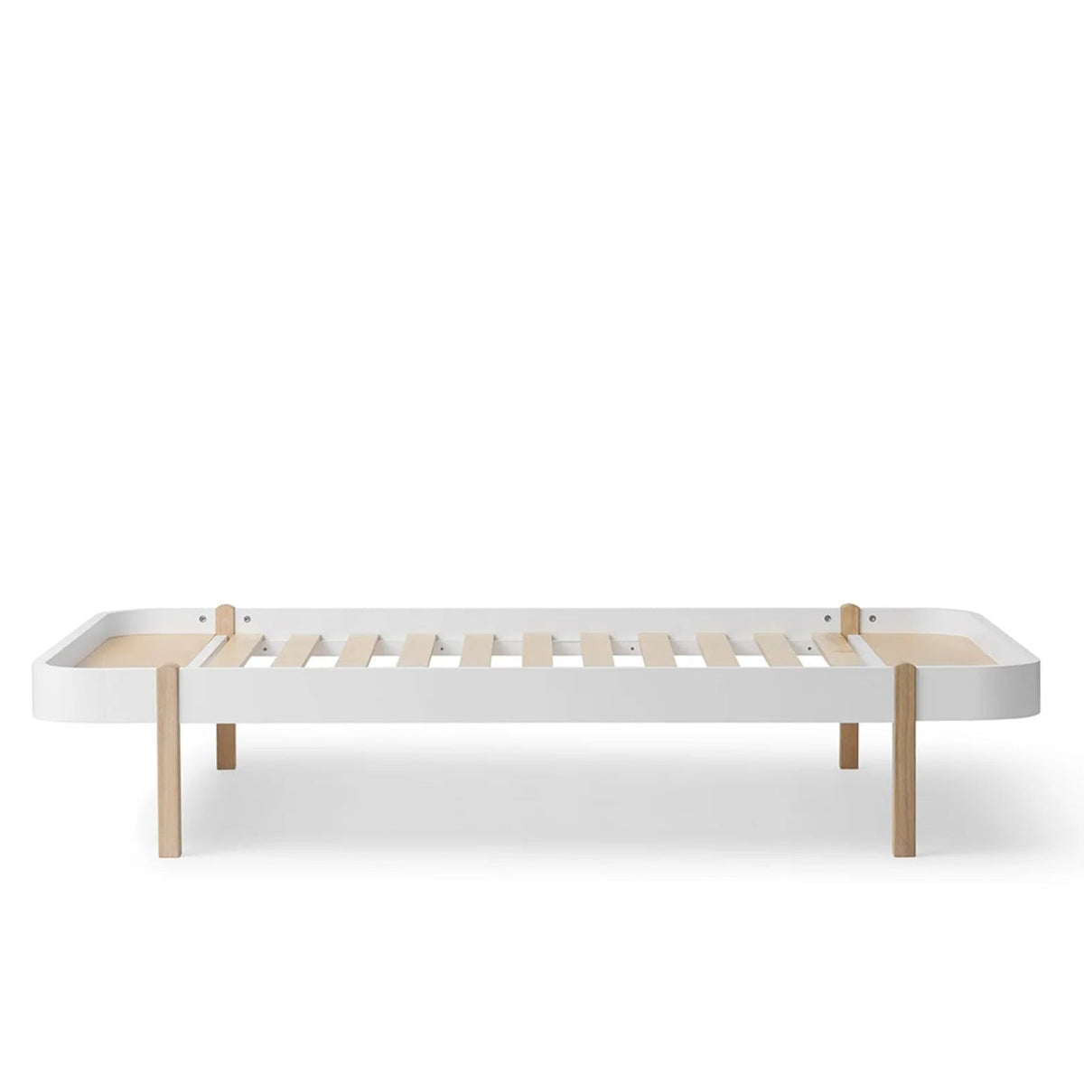 OLIVER FURNITURE-Lit 120 Wood Lounger, Blanc/Chêne
