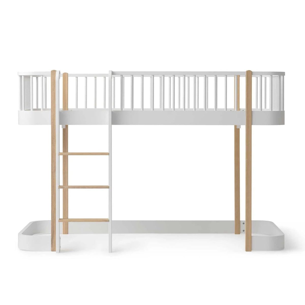 OLIVER FURNITURE-Lit Mezzanine Mi-haut Wood Original, Blanc/Chêne
