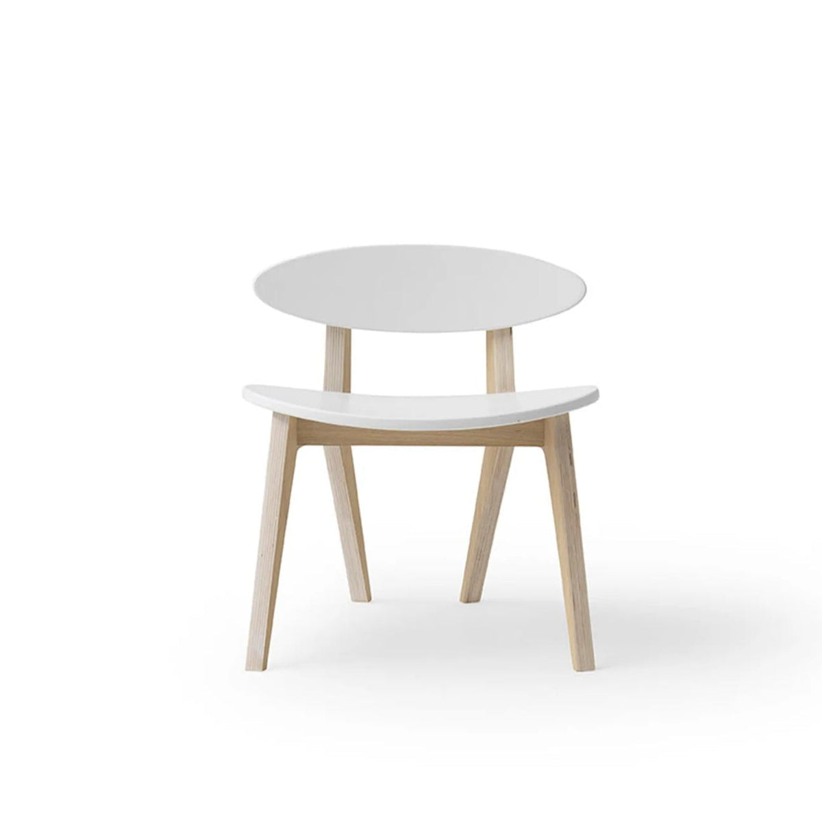 OLIVER FURNITURE-Chaise Wood PingPong, Blanc/Chêne