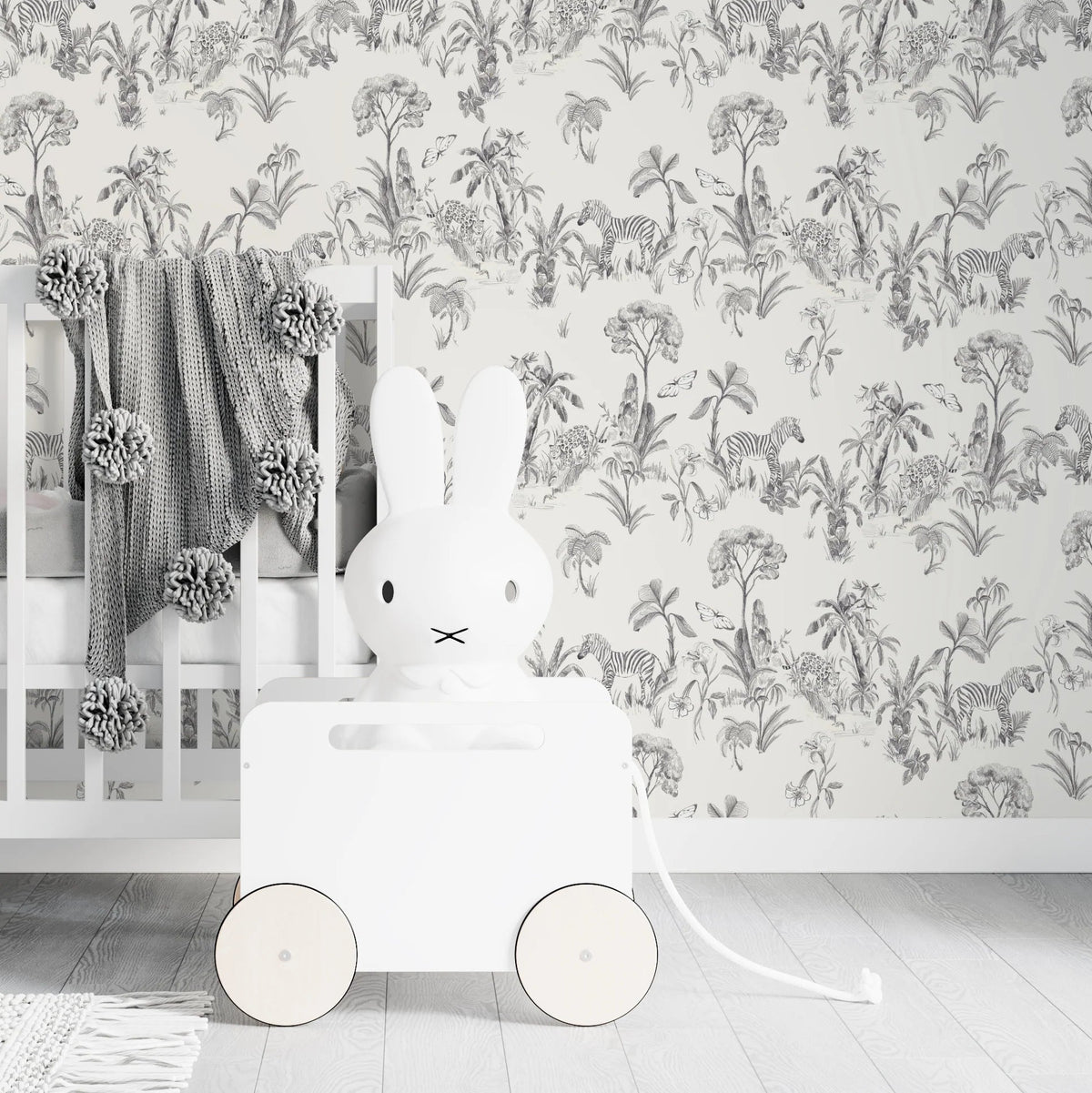 MUNKS & ME-Papier Peint Chambre Enfant à Motif Répété - Zèbre Africain Sauvage
