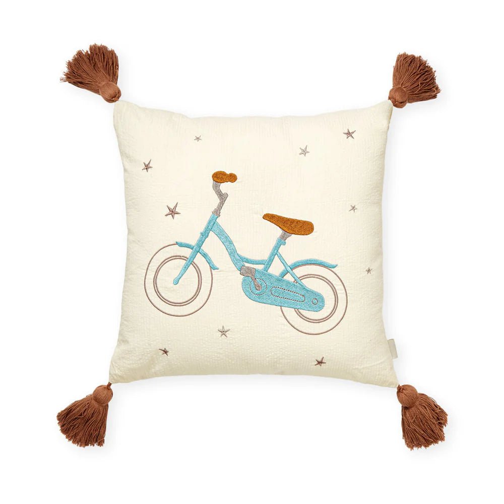 CAM CAM-Coussin Brodé Pour Enfants - Ocs -Vélo