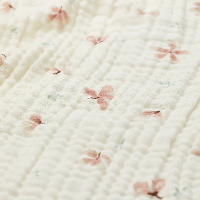 CAM CAM-Couverture Pour Bébé En Mousseline - Gots Windflower Crème