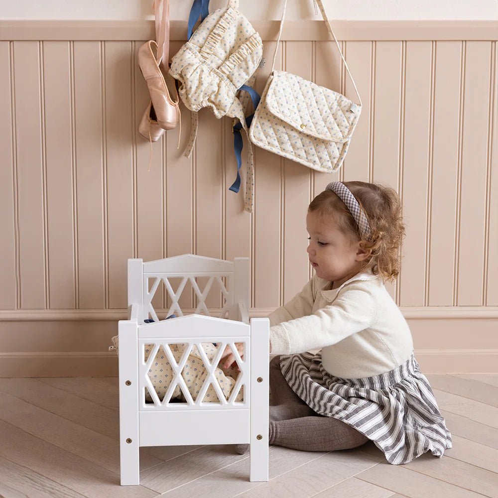 CAM CAM-Lit De Poupée en Bois Harlequin - Blanc - Nouveau modèle