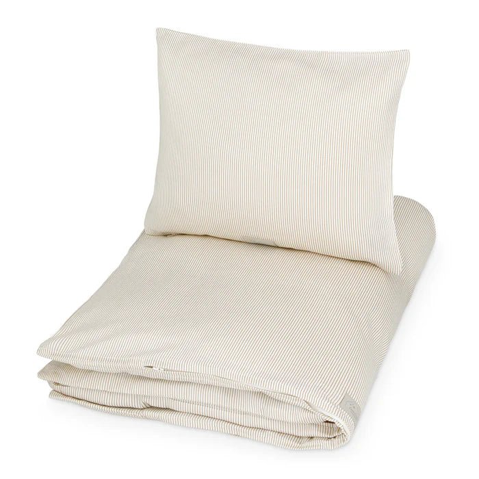 CAM CAM-Literie, Simple, 140 x 200 Cm - Gots Classic Rayures Camel