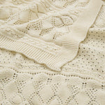 CAM CAM-Plaid Bébé En Tricot Pointelle - Gots - Blanc Cassé