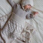 CAM CAM-Plaid Bébé En Tricot Pointelle - Gots - Blanc Cassé