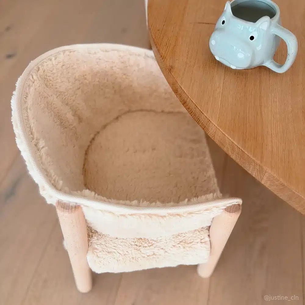 CHARLIE CRANE-Chaise Saba Fur En Hêtre Brut