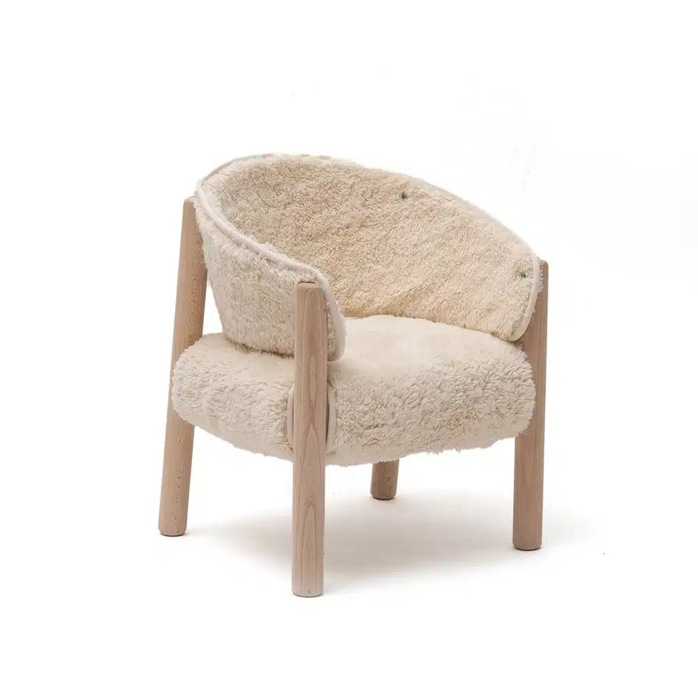 CHARLIE CRANE-Chaise Saba Fur En Hêtre Brut