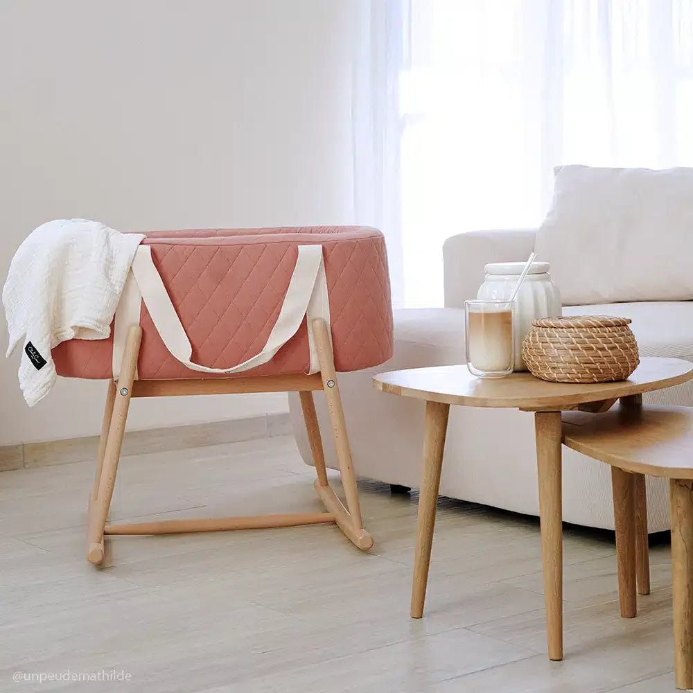 CHARLIE CRANE-Couffin KUKO Bois De Rose Matelassé - Matelas Inclus