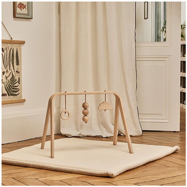 CHARLIE CRANE-Set d'Éveil Complet : Tapis TAMI Milk + Arche NAHO & Jouets en Bois