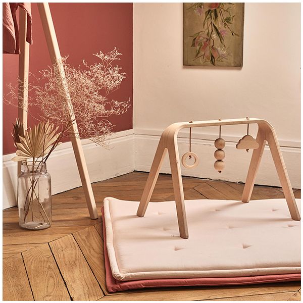 CHARLIE CRANE-Set d'Éveil Complet : Tapis TAMI Nude + Arche NAHO & Jouets en Bois
