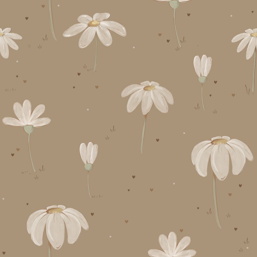 DEKORNIK-Papier Peint Pour Enfants Beige Prairie Féerique