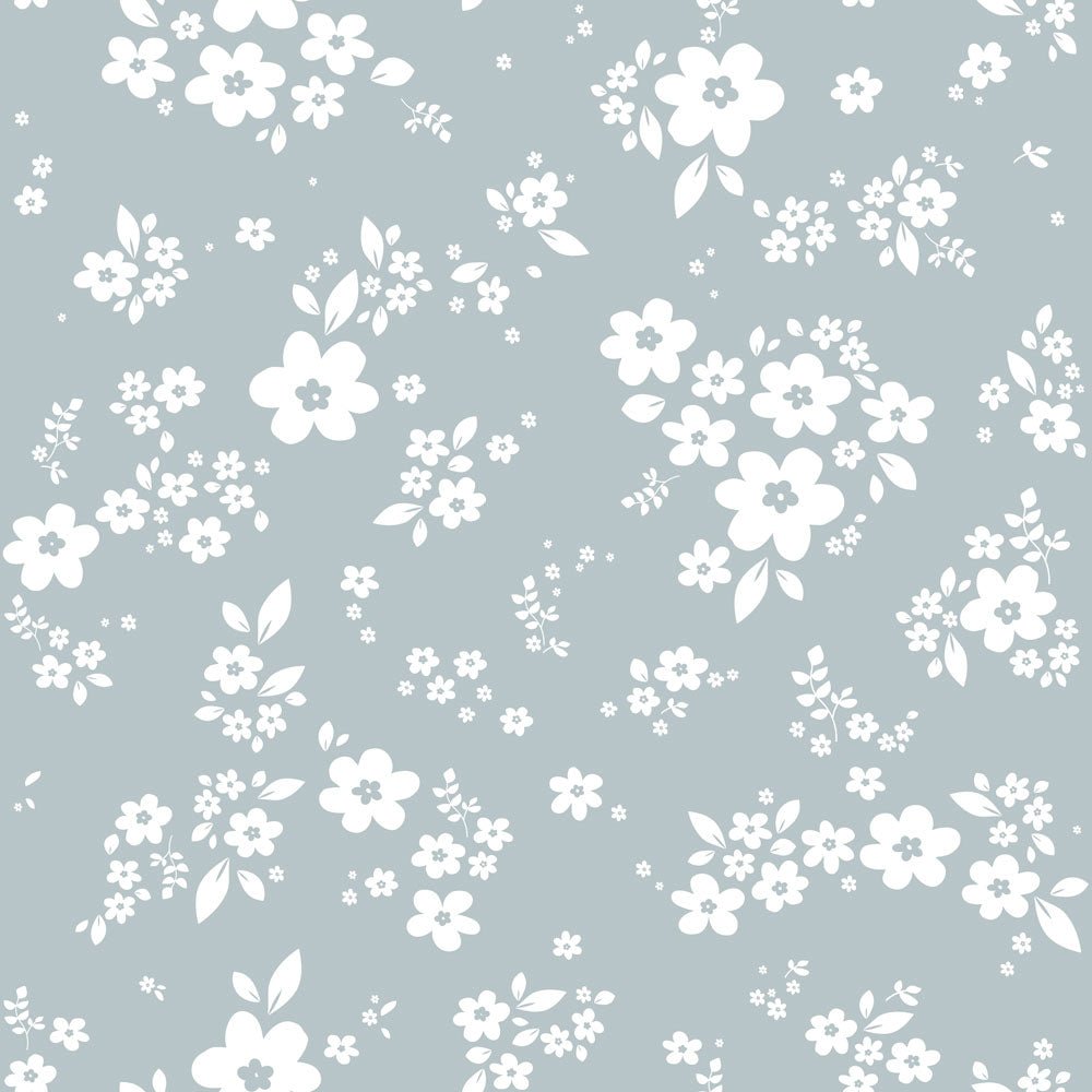 DEKORNIK-Papier Peint Pour Enfants Bleu Prairie En Dentelle