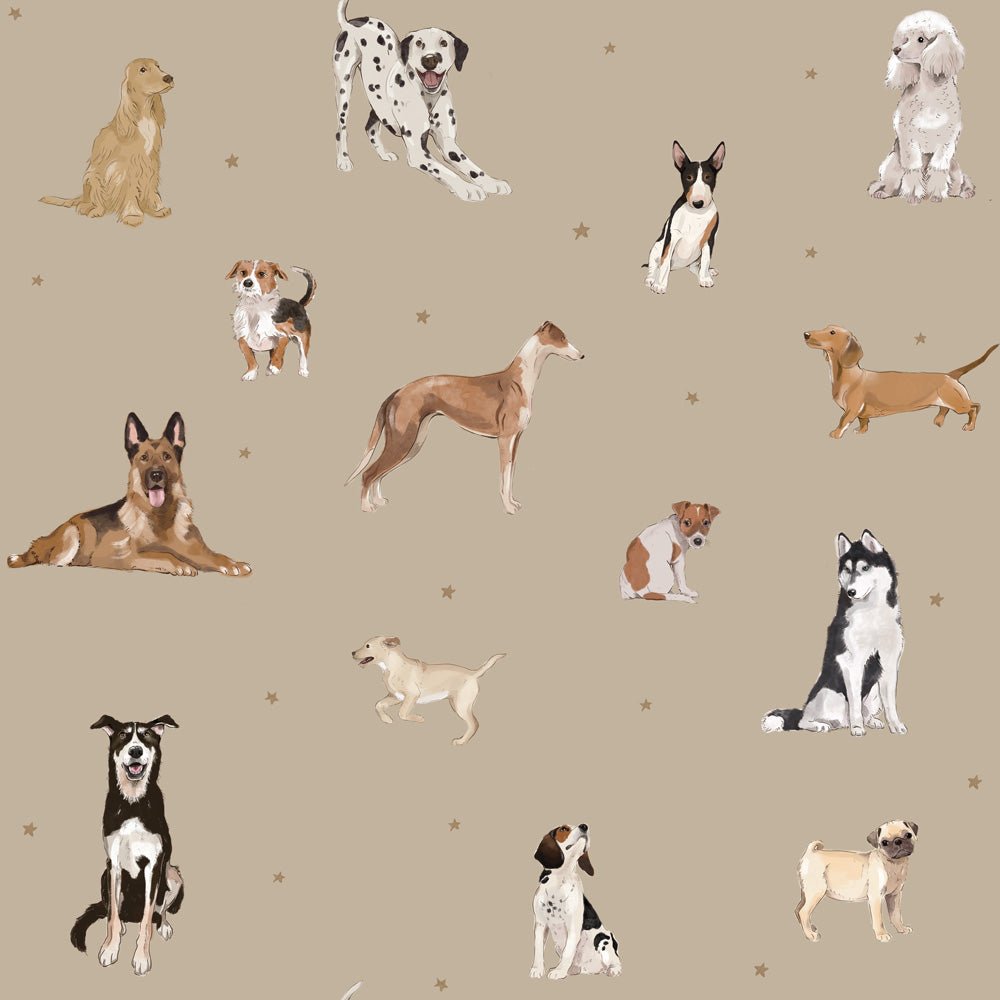DEKORNIK-Papier Peint Pour Enfants Les Chiens Sont Le Meilleur - Beige