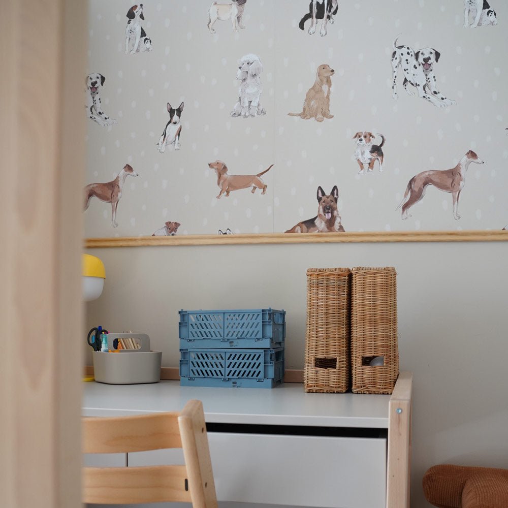 DEKORNIK-Papier Peint Pour Enfants Les Chiens Sont Le Meilleur - Beiges À Pois