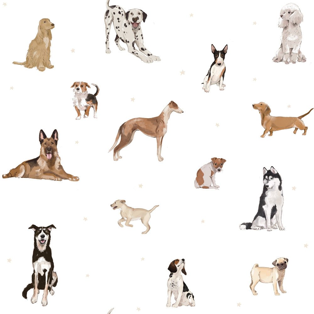 DEKORNIK-Papier Peint Pour Enfants Les Chiens Sont Le Meilleur - Blanc