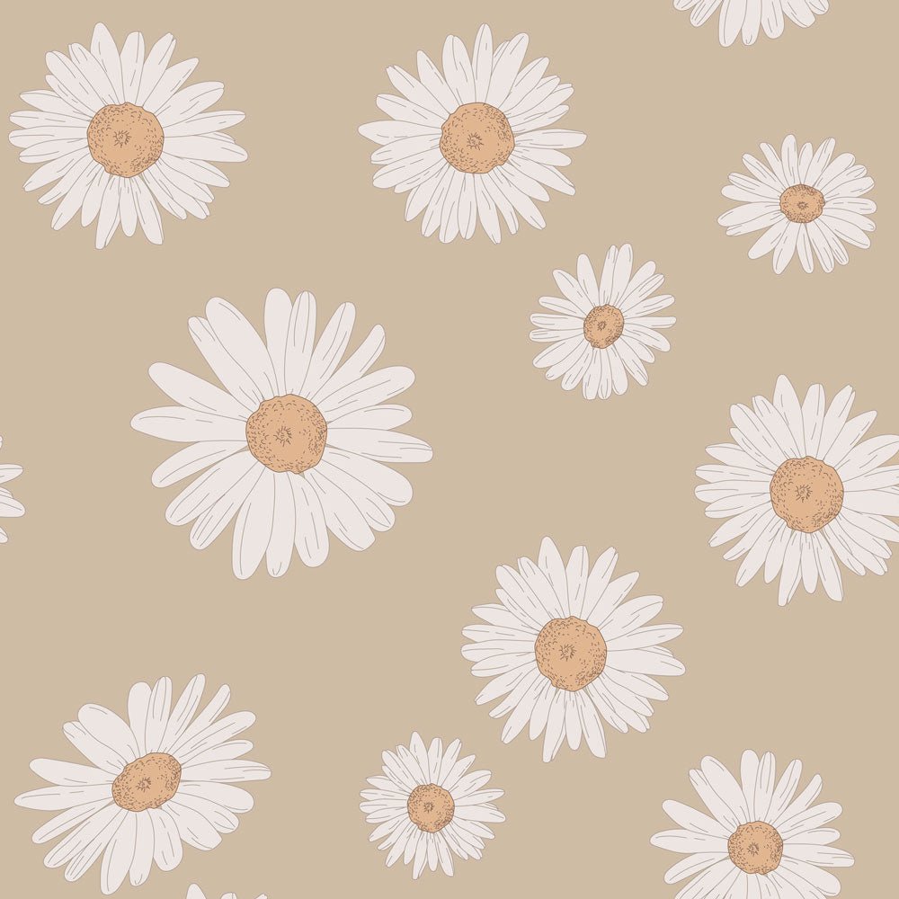 DEKORNIK-Papier Peint Pour Enfants Marguerites Toscanes Cappuccino