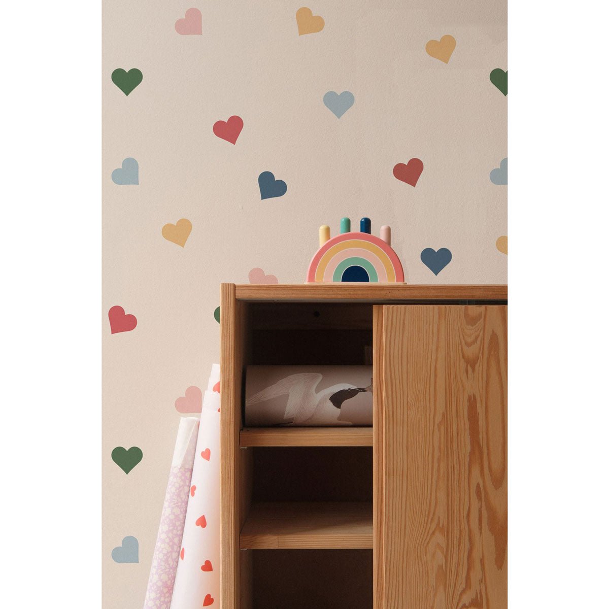 DEKORNIK-Papier Peint Pour Enfants Toutes Les Couleurs Cœurs