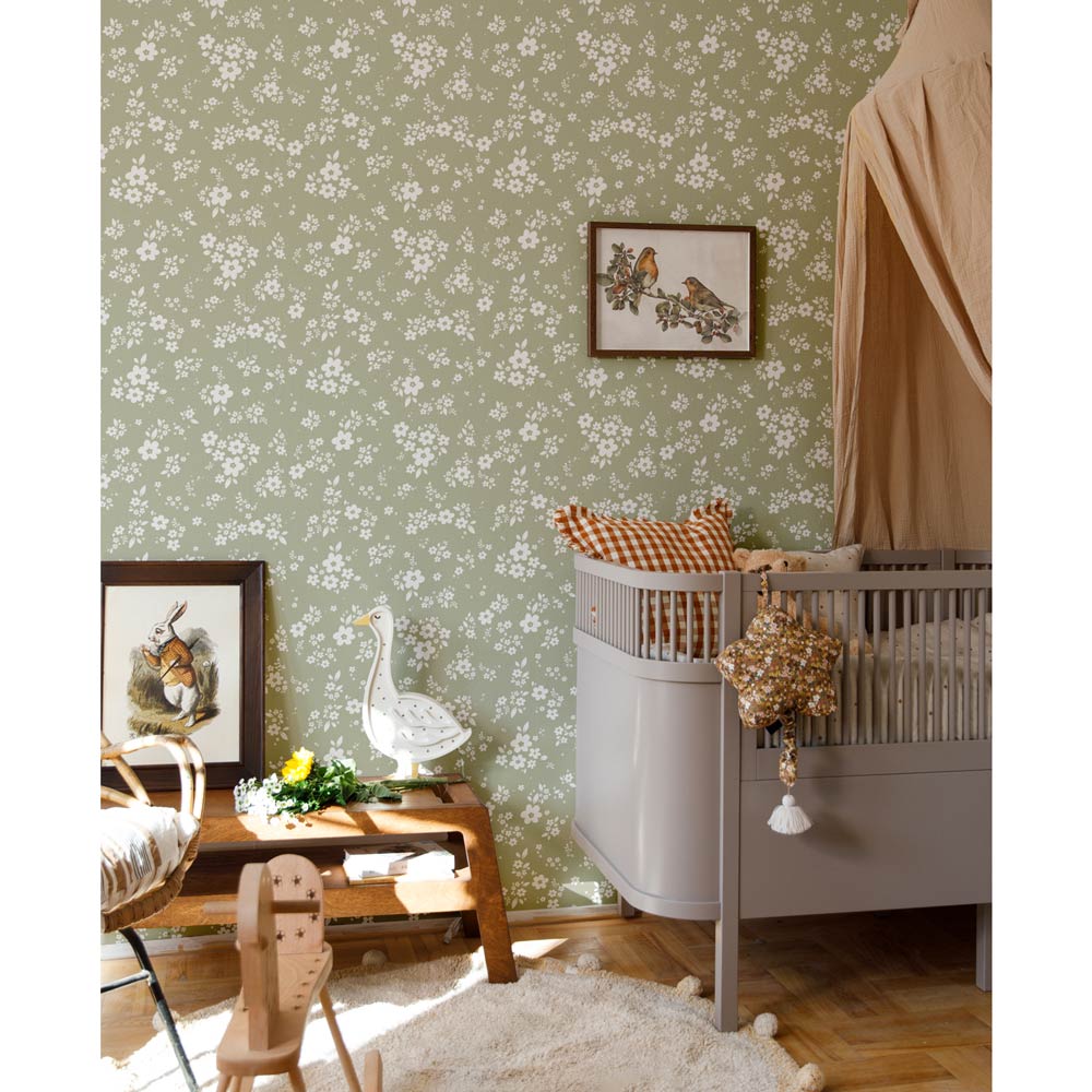 DEKORNIK-Papier Peint Pour Enfants Vert Prairie En Dentelle