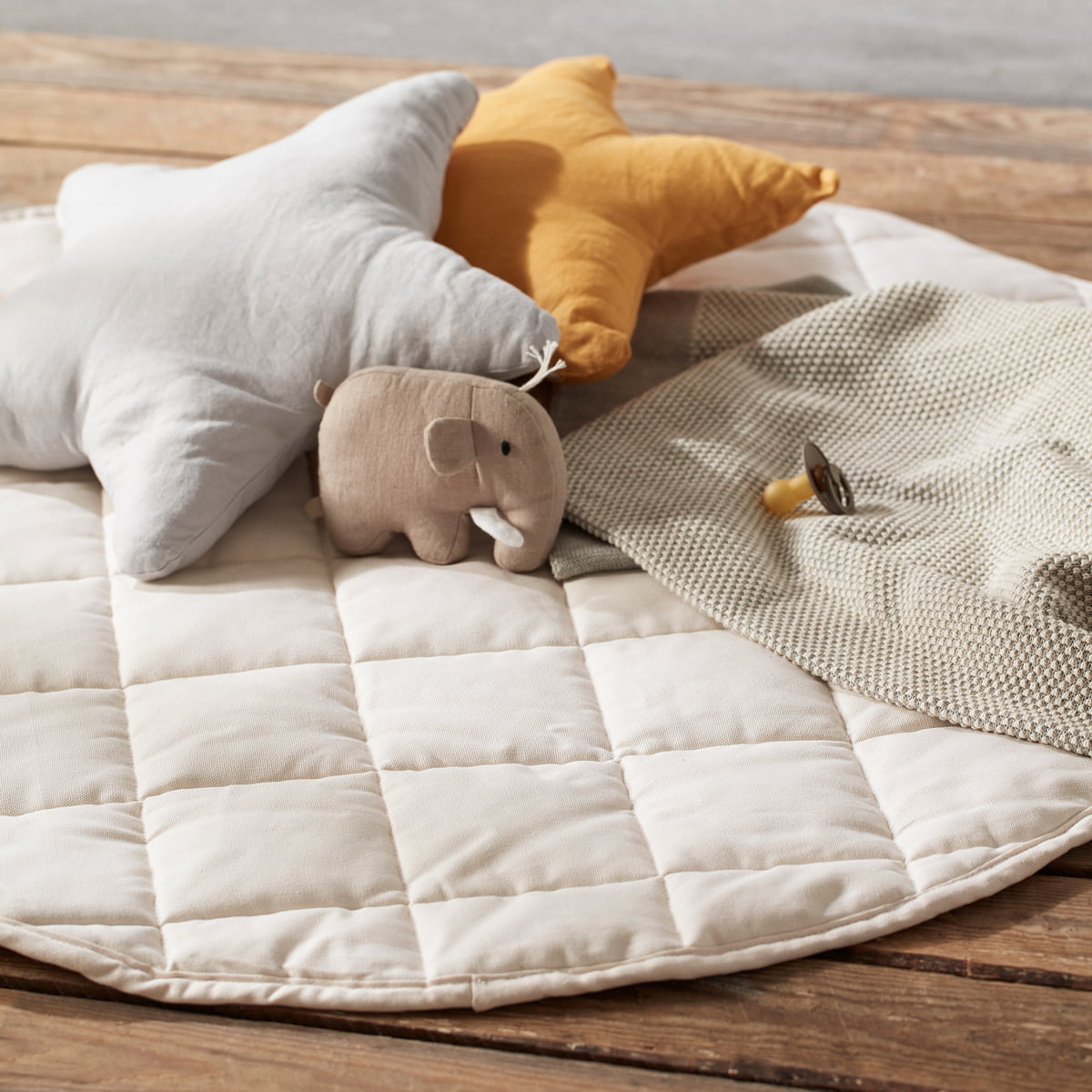 KID'S CONCEPT-Tapis de Jeu Rond – Blanc Cassé