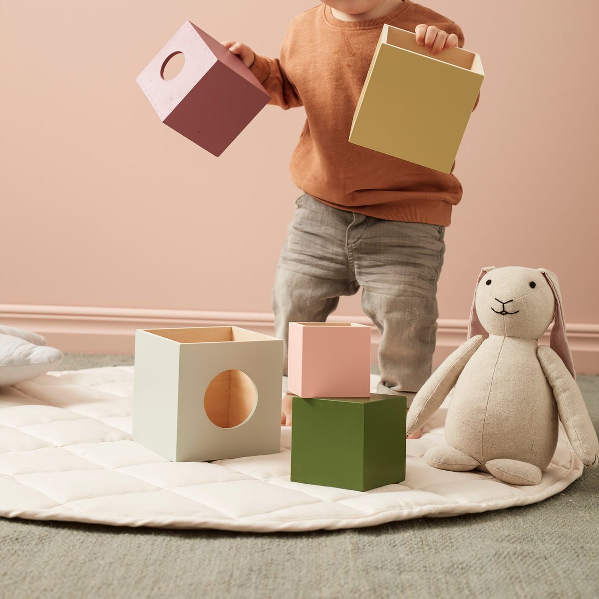KID'S CONCEPT-Tapis de Jeu Rond – Blanc Cassé