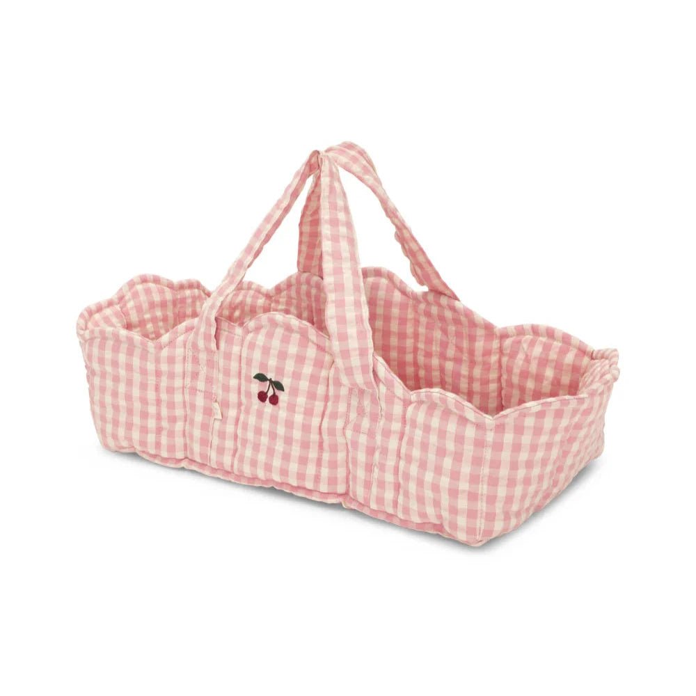 KONGES SLØJD-Couffin Souple Pour Poupée - Carreaux Rose Poudre
