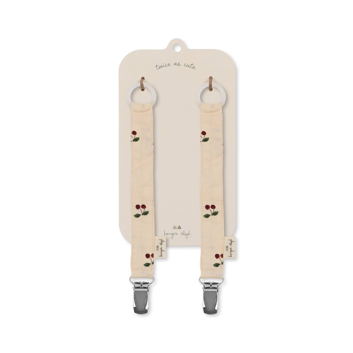 KONGES SLØJD-Lot De 2 Attaches-Tétines - Cerise