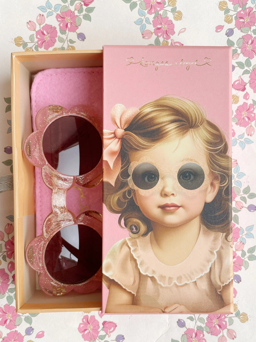 KONGES SLØJD-Lunettes De Soleil Bébé - Fleur Brume Pailletée