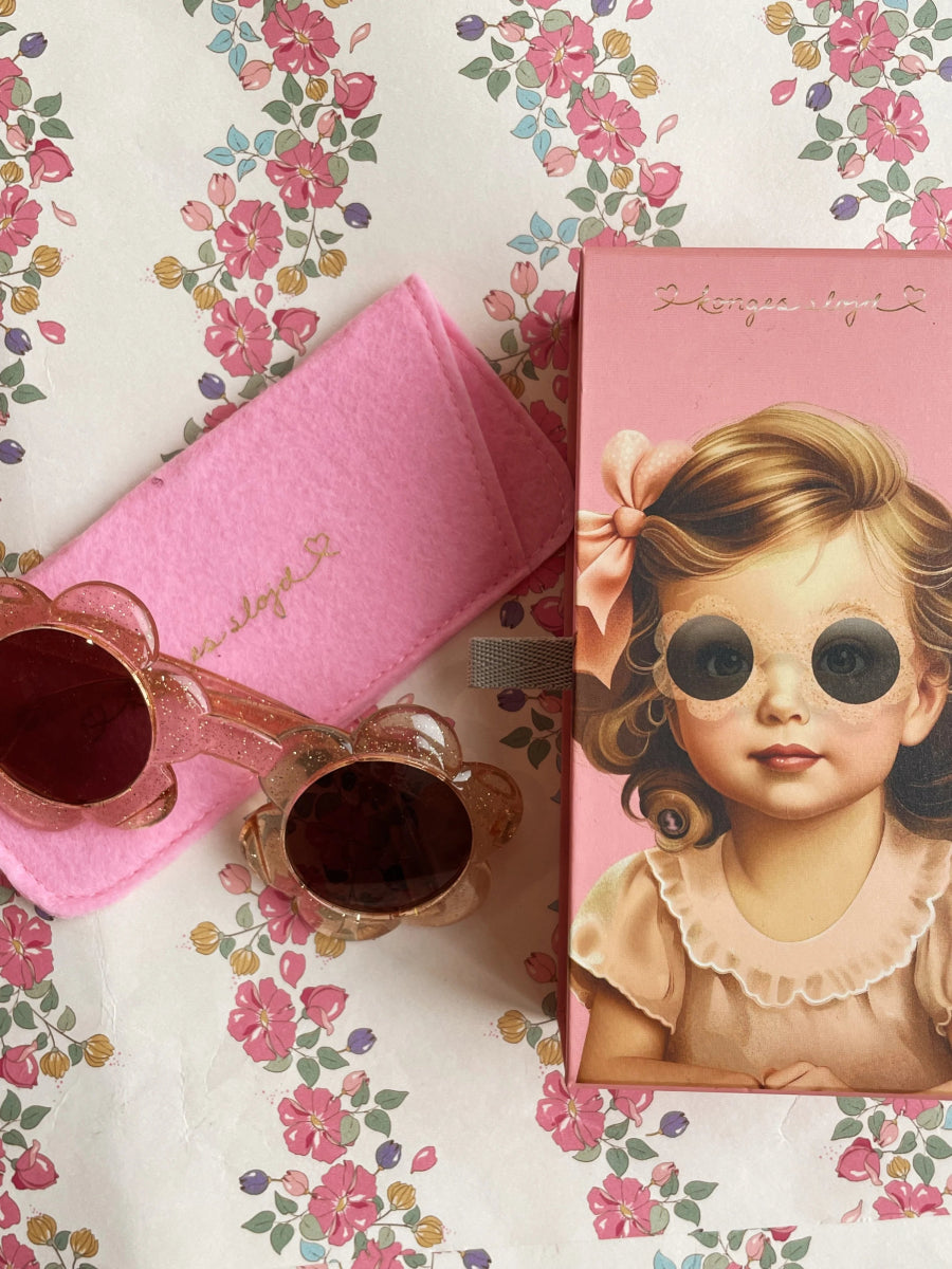 KONGES SLØJD-Lunettes De Soleil Bébé - Fleur Brume Pailletée