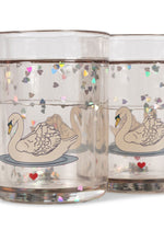 KONGES SLØJD-Paquet De 2 Gobelets À Paillettes - Cygne Blanc Cassé