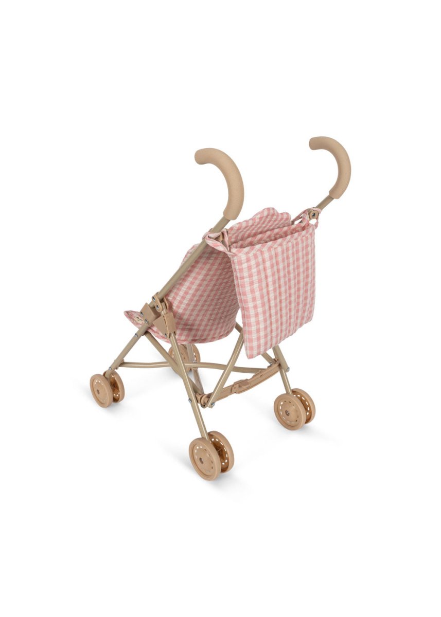 KONGES SLØJD-Poussette De Poupée - Carreaux Rose Poudre