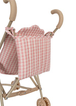 KONGES SLØJD-Poussette De Poupée - Carreaux Rose Poudre