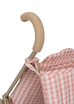 KONGES SLØJD-Poussette De Poupée - Carreaux Rose Poudre