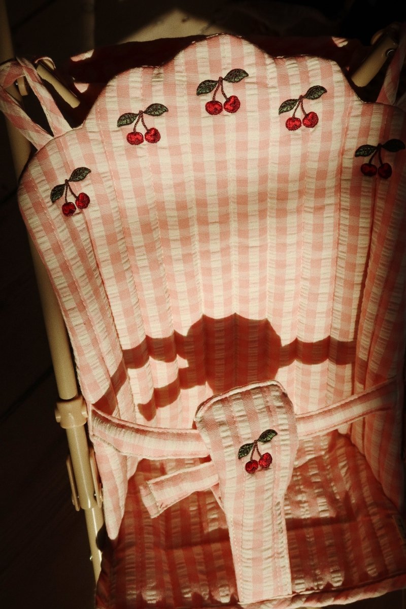 KONGES SLØJD-Poussette De Poupée - Carreaux Rose Poudre
