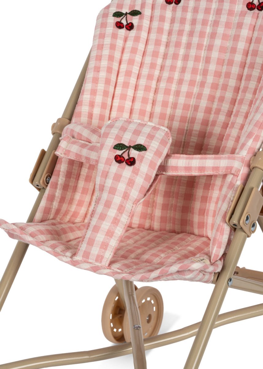 KONGES SLØJD-Poussette De Poupée - Carreaux Rose Poudre