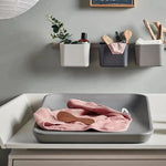 LEANDER-Commode 3 Tiroirs Luna™, Blanc/chêne