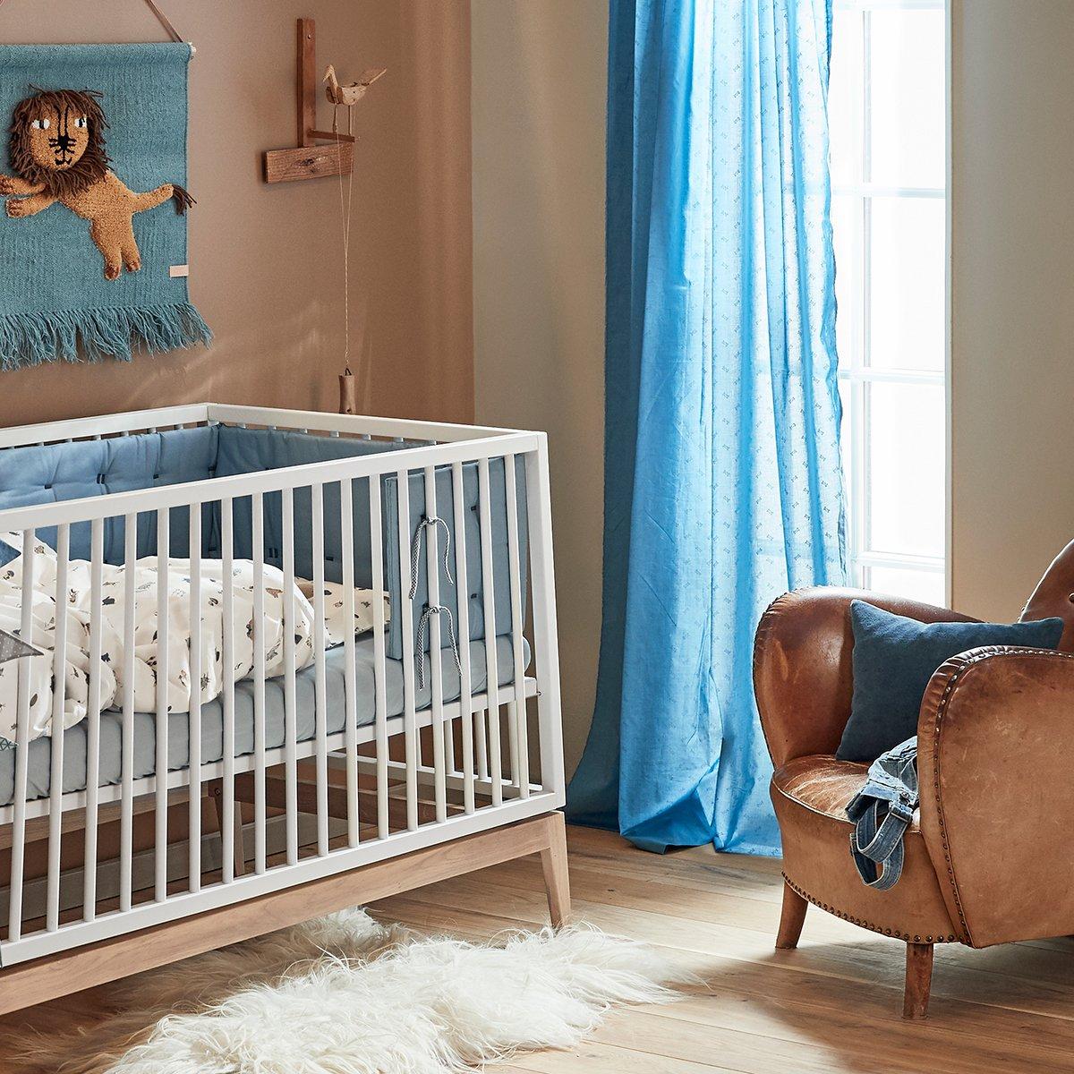 LEANDER-Lit Bébé Luna, 140x70 Cm, Blanc/chêne
