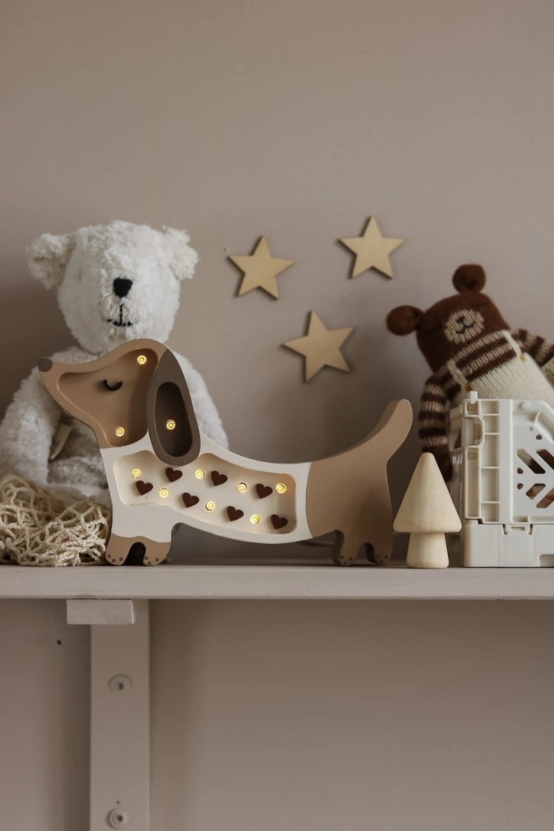 LITTLE LIGHTS-Veilleuse Mini Little Lights - Chiot Teckel | Cœur Chocolat