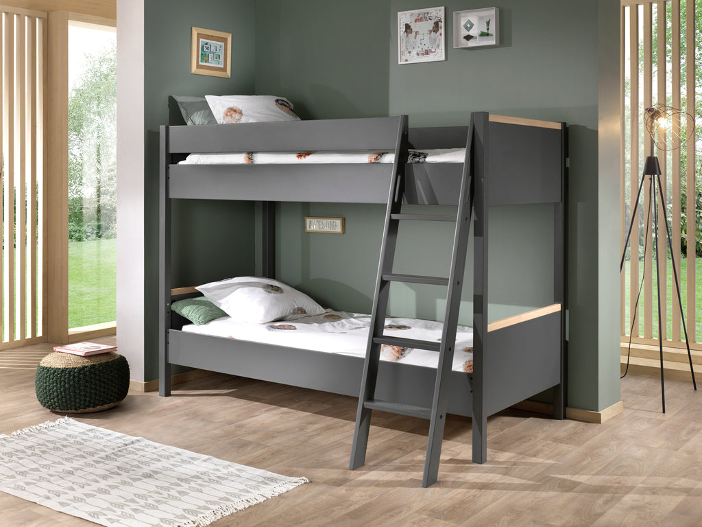 Lit Superposé London Anthracite 90 X 200 Cm VIPACK