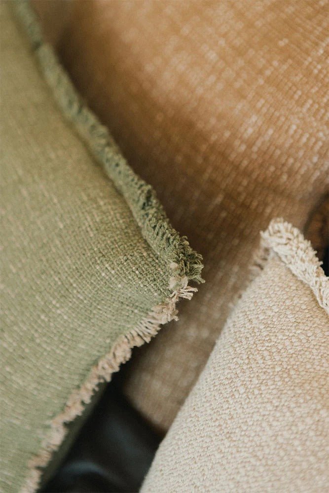 LORENA CANALS-Coussin Carré Tissé Main Kaki