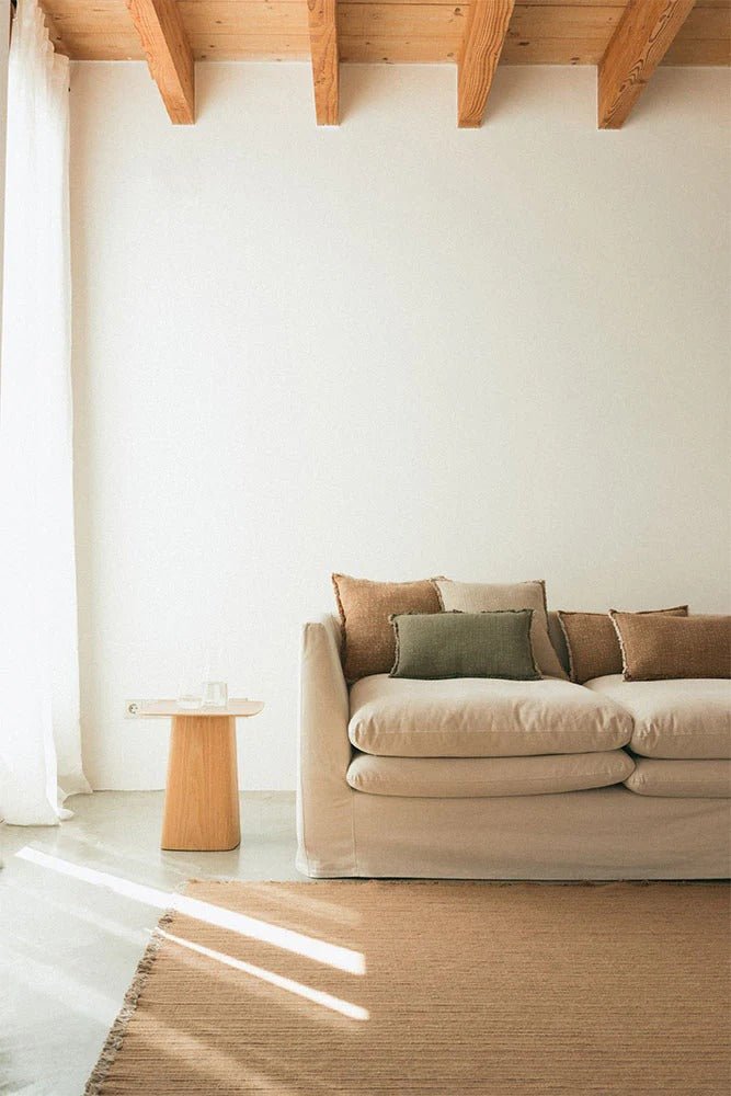 LORENA CANALS-Coussin Carré Tissé Main Ocre